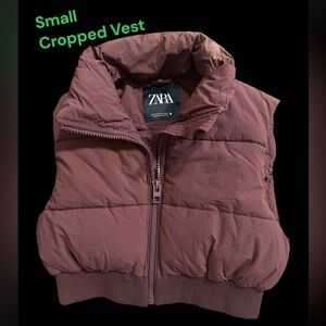 ZARA. Brown Cropped Vest